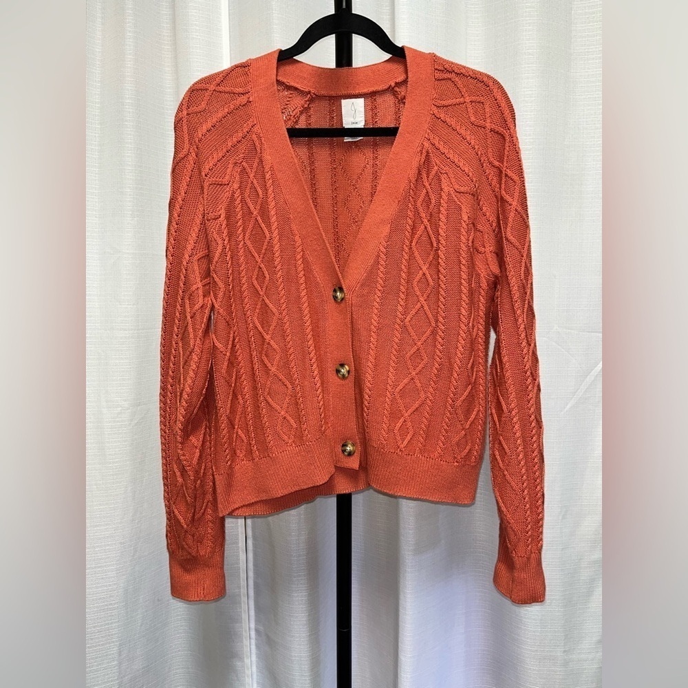 Joie cable knit sweater in orange | size medium